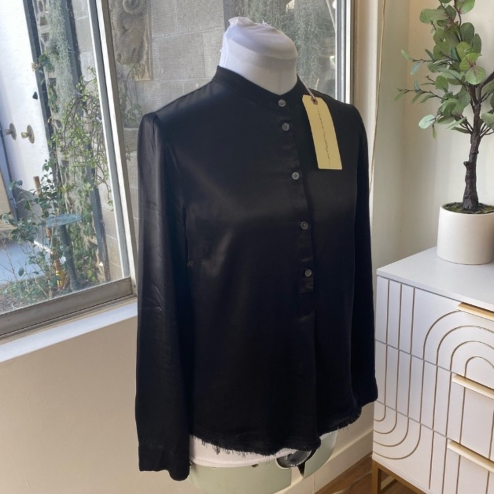 Raquel Allegra NWT Pebble Satin Set – Perfect Henley XS + Fez Pant XS, MSRP $874 - Picture 8 of 11
